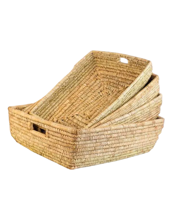 Plateau Carré en Fibres Tressées