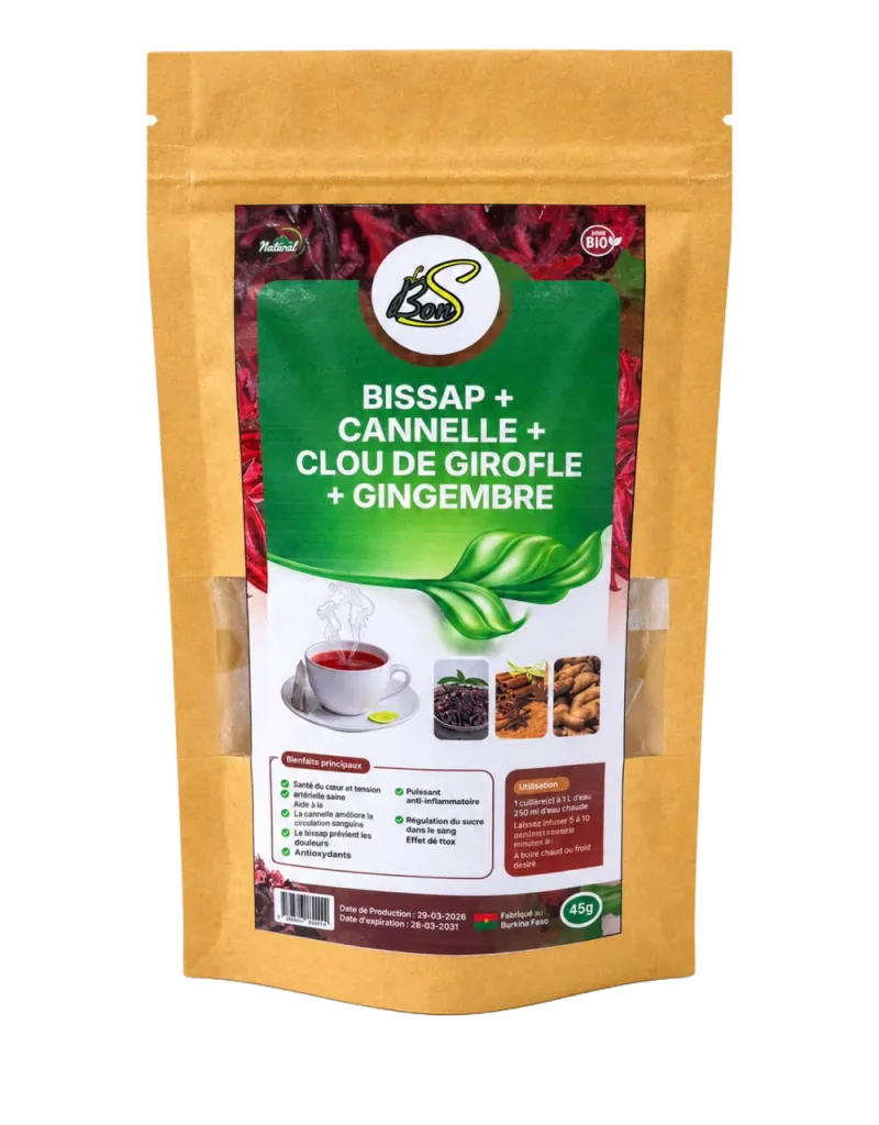 Infusion Bissap, Cannelle, Girofle & Gingembre