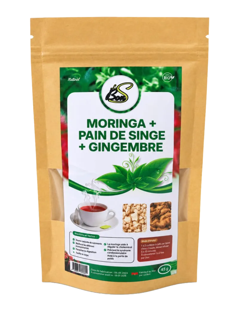 Infusion Moringa, Pain de Singe & Gingembre
